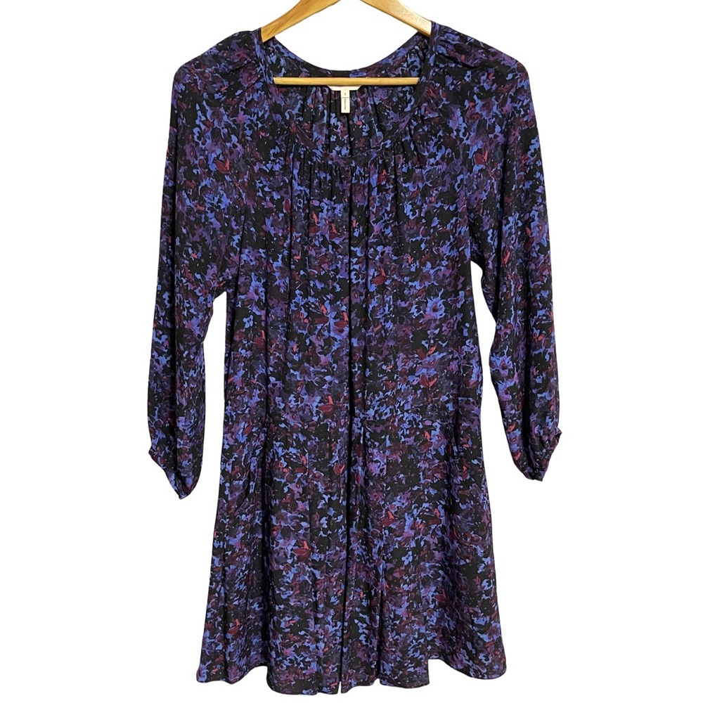 Rebecca Taylor Silk Dress Size 2 Bouquet Rhapsody Floral Long Sleeve Pockets